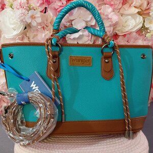 Wrangler Tote Bags Medium Satchel Braided Rope Top